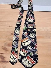 John 3:16 Highway Sign Neck Tie Appointed Apparel Living Epistles Silk Christian