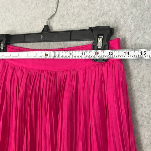 Rachel Zoe Skirt Women XS Pink Satin Pleated Twee Career Church Preppy Flowy Hot - Picture 5 of 11