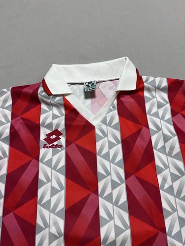 Lotto Vintage 90s Blokecore Red Iconic Soccer Jersey sz L - Picture 5 of 12
