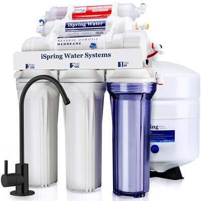 iSpring RCC7AK-BLK NSF Certified Alkaline 6-Stage Reverse Osmosis System