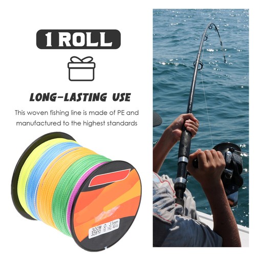 3 Rolls Ligne De Pêche Tressée Fil Résistant À L'usure En Plein Air - Photo 3/12
