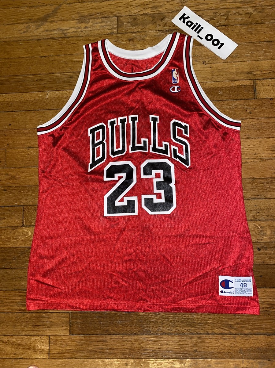 【USA-vintage】champion chicago bulls 希少 Vintage 90s Michael Jordan Chicago Bulls Champion Jersey 48