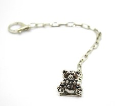 925 Silver Pacifier Tweezers with Bear - Silver Work