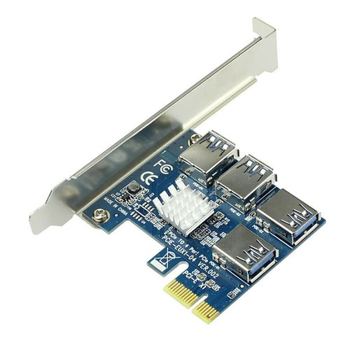PCI Express Riser Card 1x to 16x,1 to 4 USB 3.0 Slot Multiplier Hub Adapter - Picture 8 of 8