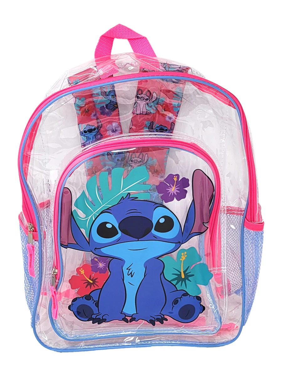 Pink top blue backpack