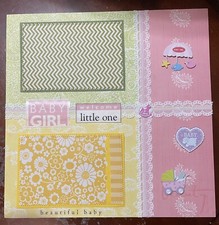 Baby Girl-12 x 12 premade scrapbook page