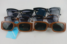6 PACK FGX SUNGLASSES MIXED LOT 2 ANIMAL PRINT, 2 BROWN RECTANGLE  2 BLACK
