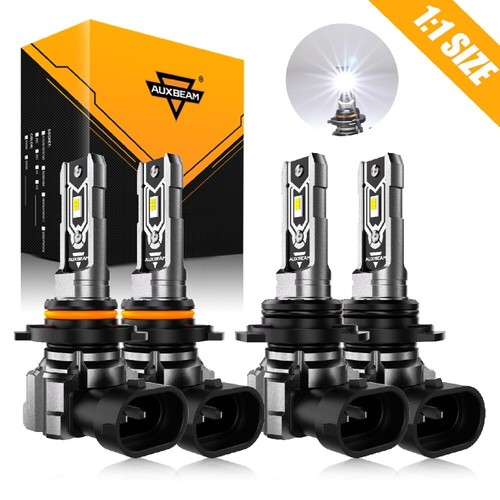 AUXBEAM Canbus LED Headlight 4 Bulbs 9005 9006 High Low Combo Super Bright White - Picture 21 of 27