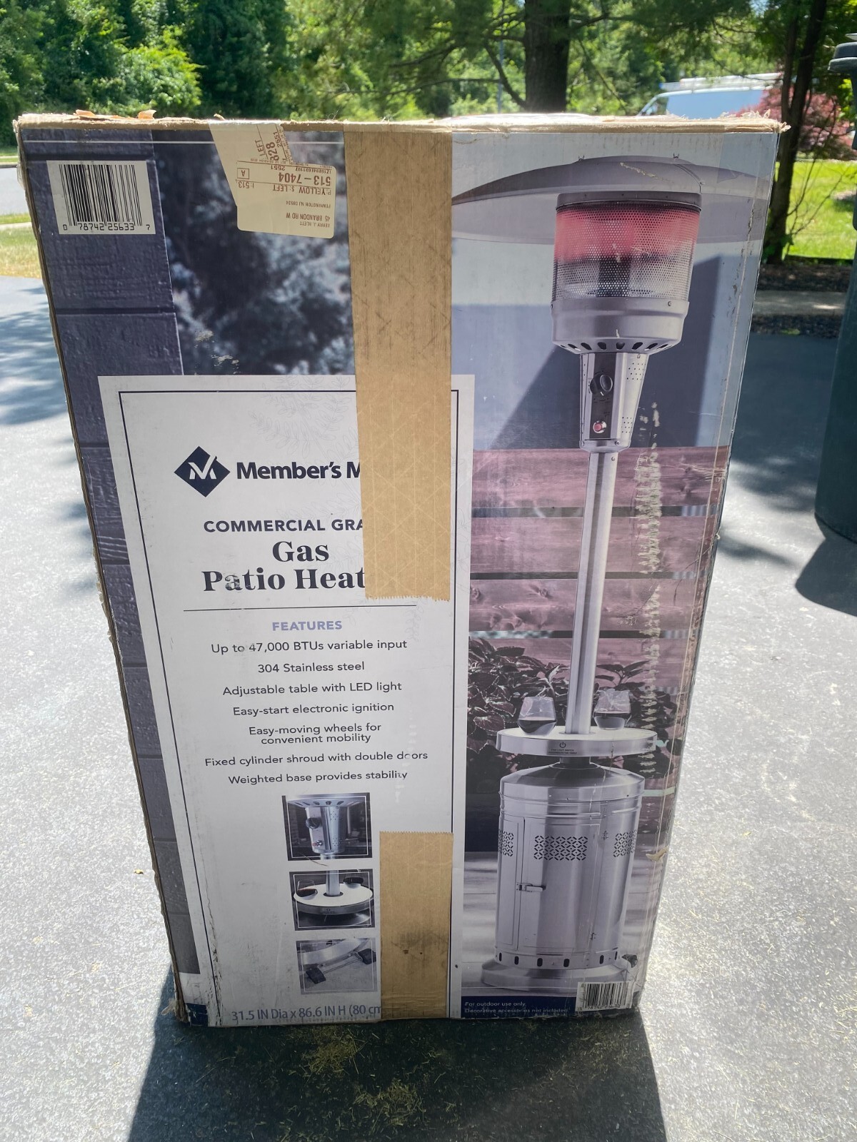 BRAND NEW Steel Member's Mark Commercial Grade Gas Patio Heater with