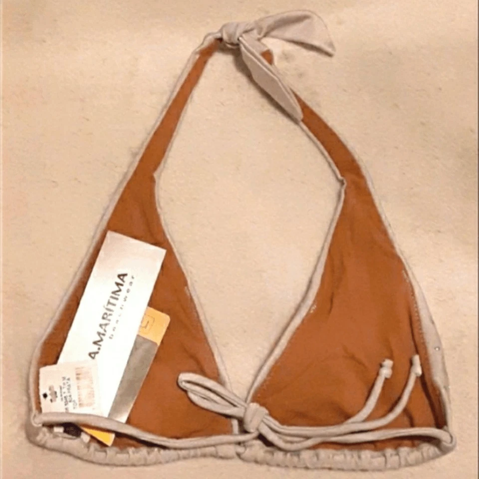 Conjunto de bikini tanga verde plateado y púrpura verde ropa de playa Cia Maritima talla S Foto 4 de 4