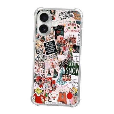 Aesthetic Collage Phone Case for iPhone 16, Trendy Cool Winter Christmas