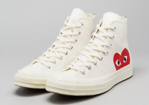 Converse x comme des garcons play Chuck Taylor 70 Hi Blanco/Beige Zapatos  para hombre | eBay