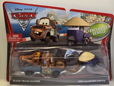 DISNEY PIXAR CARS - RACE TEAM MATER & ZEN MASTER PITTY (Piaggio