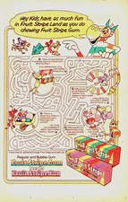 1979 FRUIT STRIPE GUME Maze Fun Vintage PRINT AD - FRUIT STRIPE LAND 70s ART