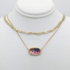 Kendra Scott Elisa Gold Multi Strand Pendant Necklace In watercolor