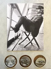 BATTERSEA SERIES OF 3 MARK TWAIN THEMED PEWTER LARGE BUTTONS