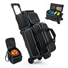 Uimoso 3 Ball Bowling Bag with Wheels and Shoe Storage Compartment
