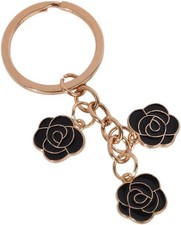 Elegant Rose Flower Keychain Colorful Enamel Flower Charm Keyring Keychain Sweet
