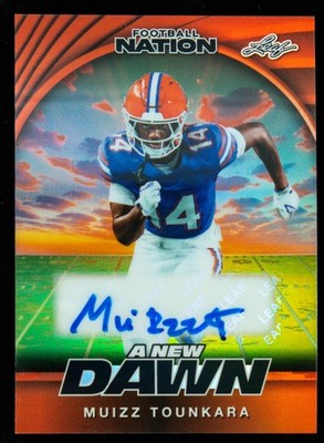 Muizz Tounkara Auto 1/4 2025 Leaf Football Nation A New Dawn Florida Gators