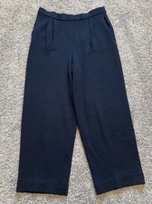 St John  s Basics Marie Gray Wool Pants Women Size 8 Dark Navy Blue USA Made