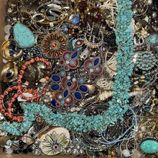 Over 34 lb Jewelry Craft Lot MANY WEARABLE Pieces But Also Broken Tangled Repair
