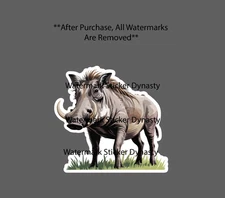 Warthog Sticker Waterproof Decal Animal Wild Wildlife Nature Pig Hog Gift NEW