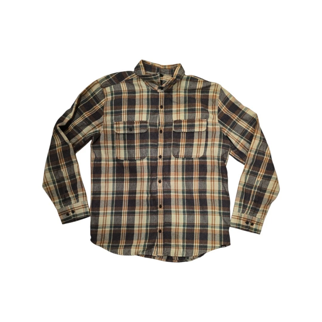 Prana Shirt Mens XL Brown Plaid Westbrook Flannel Organic Long Sleeve Outdoor