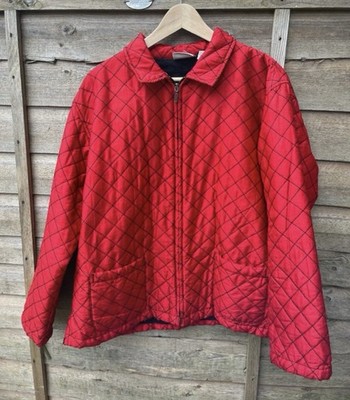 Roter Damenmantel reine Seide Vintage Größe 16-18 Chicos-Design