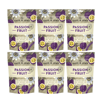 6er Pack Dave & Jon s Passion Fruit 100g gesüßt getrocknet Snack Tropical Vegan