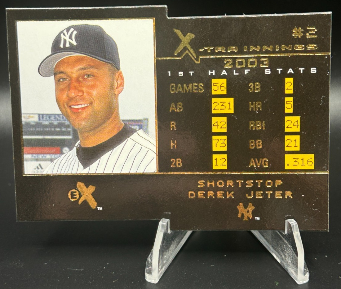 2003 Fleer eX X-Tra Innings Derek Jeter #7 of 10 Die-Cut Insert New York Yankees