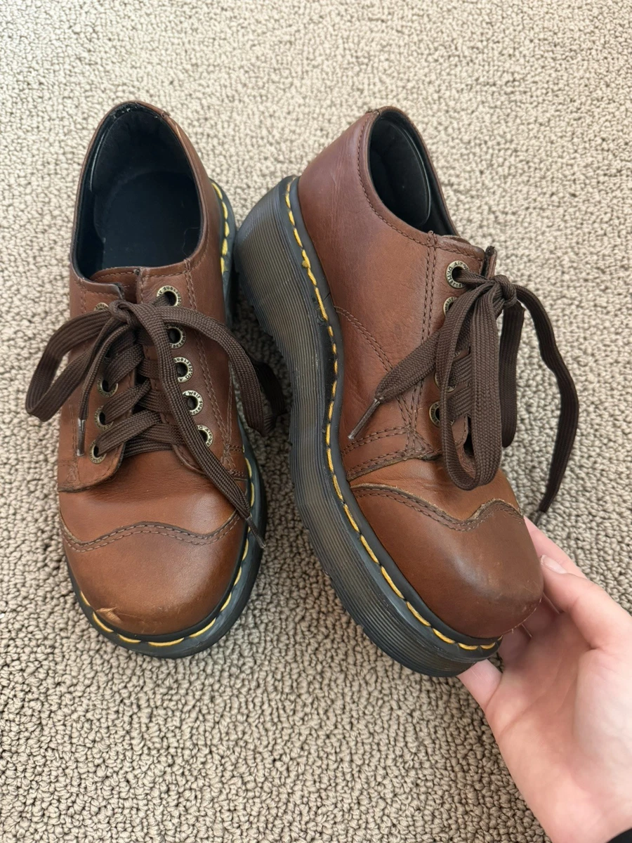 Dr Doc Martens Vintage Oxford Shoes Brown Chunky Leather 8651 Y2K 8 Vintage 90s Doc Martens - 8651 Made in England - Brown  main image 2