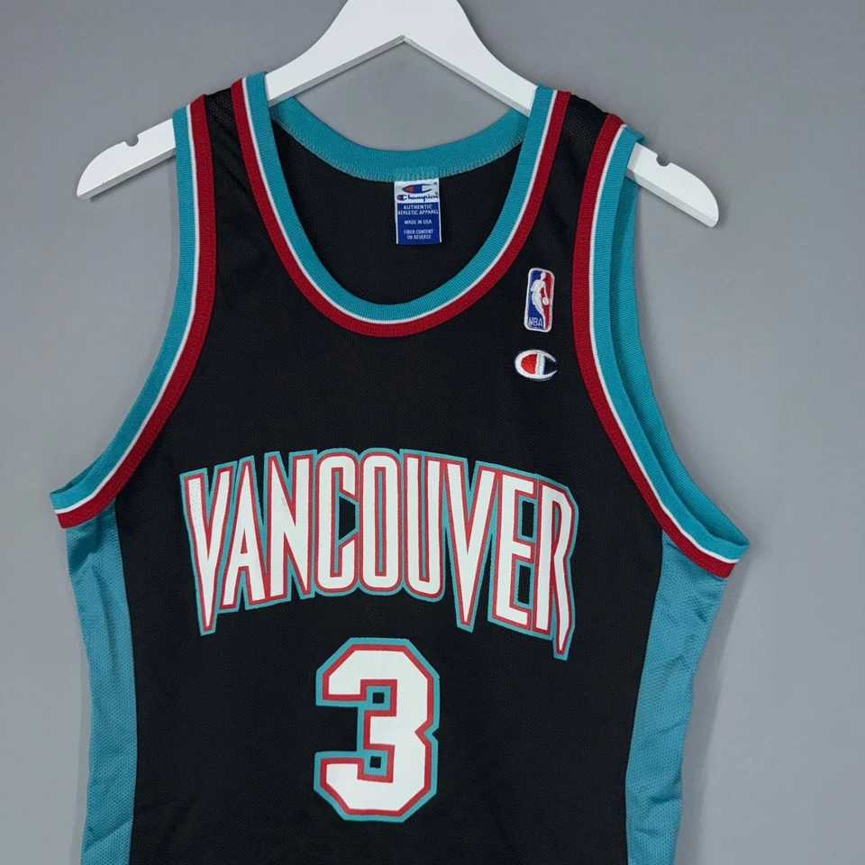 VINTAGE SHAREEF ABDUR RAHIM JERSEY VANCOUVER GRIZZLIES 1997-98 M 40 CHAMPION - Image 3 of 4