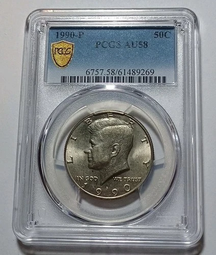 1990-P Kennedy Half Dollar PCGS AU58