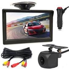 AHD Waterproof Night Vision Reverse Backup Camera w/ 5" Car Rear View Monitor