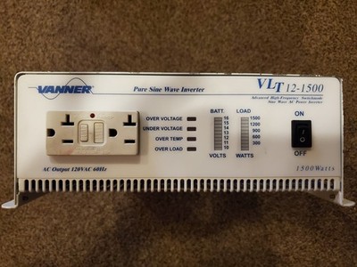 VANNER VLT12-1500 Pure Sine Wave Inverter 12 VDC Input 120VAC Output 1500W