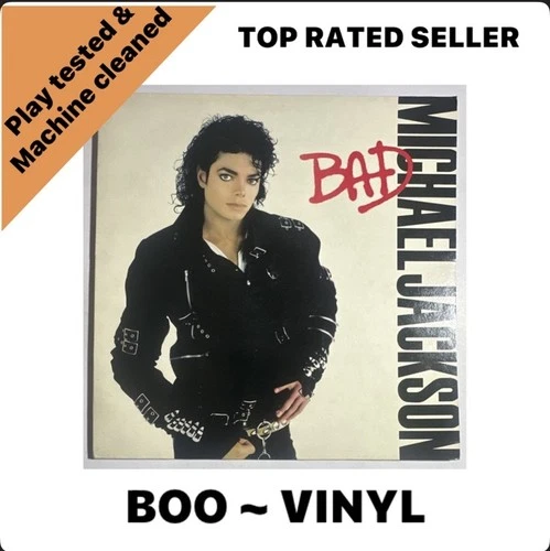 Michael Jackson ~ Bad ~ 12" LP Vinyl Record 1987 + Inner Lyric Sleeve  EX / VG+