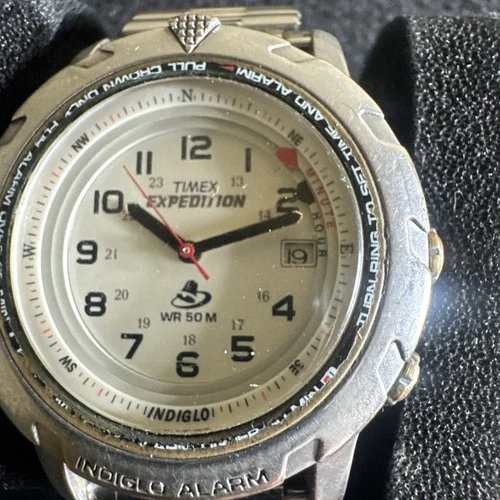 VTG Timex Expedition Quartz Watch Men Analog Alarm Rotating Bezel New Battery