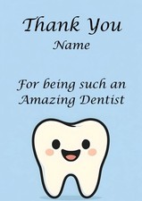 PERSONALISED Thank You Card DENTIST DENTAL HYGIENIST Teeth Tooth Fairy Thanks