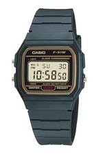 CASIO Collection F-91WG-9QJH Men's Wristwatch, Web Limited Model, Black x Gold