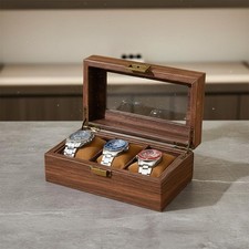 Uhrenbox mit Glasdeckel Uhrenkissen Glasdecke...