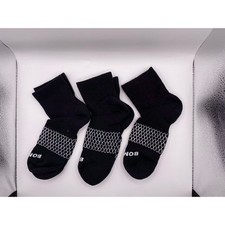 Bombas 3 Pairs Quarter Socks athletic Honeycomb Size Medium Black