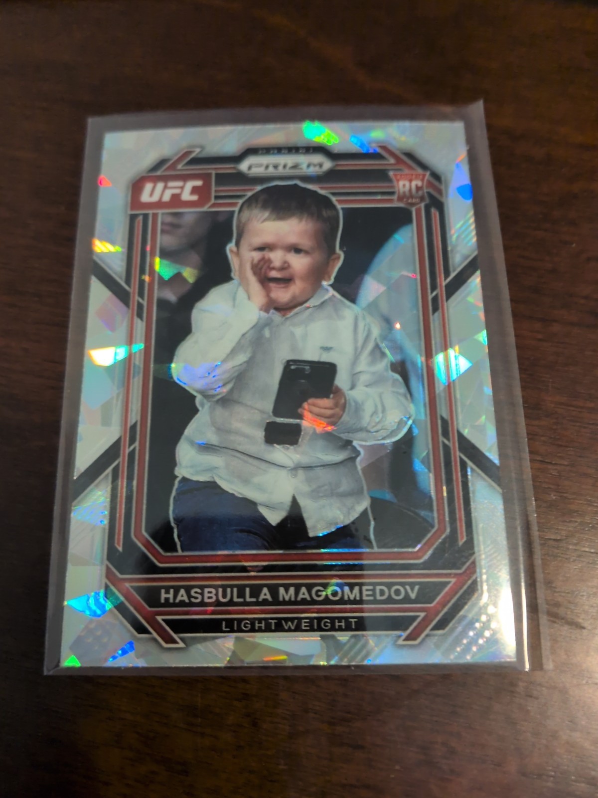 2023 Panini Prizm UFC Hasbulla Magomedov #200- Cracked Ice.  Pulled & Protected