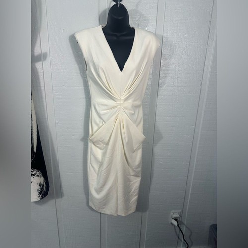 Donna Karan Women's Pleat-Front Cap-Sleeve Sheath Dress Size 2 NWT - Picture 2 of 15