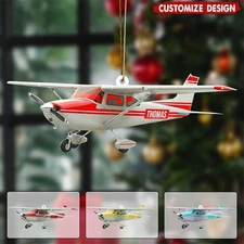 Personalized Pilot Plane 2D Ornament, Custom Name Cessna Keepsake,