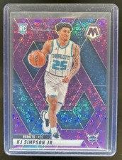 2024-25 Panini Mosaic KJ Simpson Jr. RC Fast Break Purple Mosaic #/50 Hornets