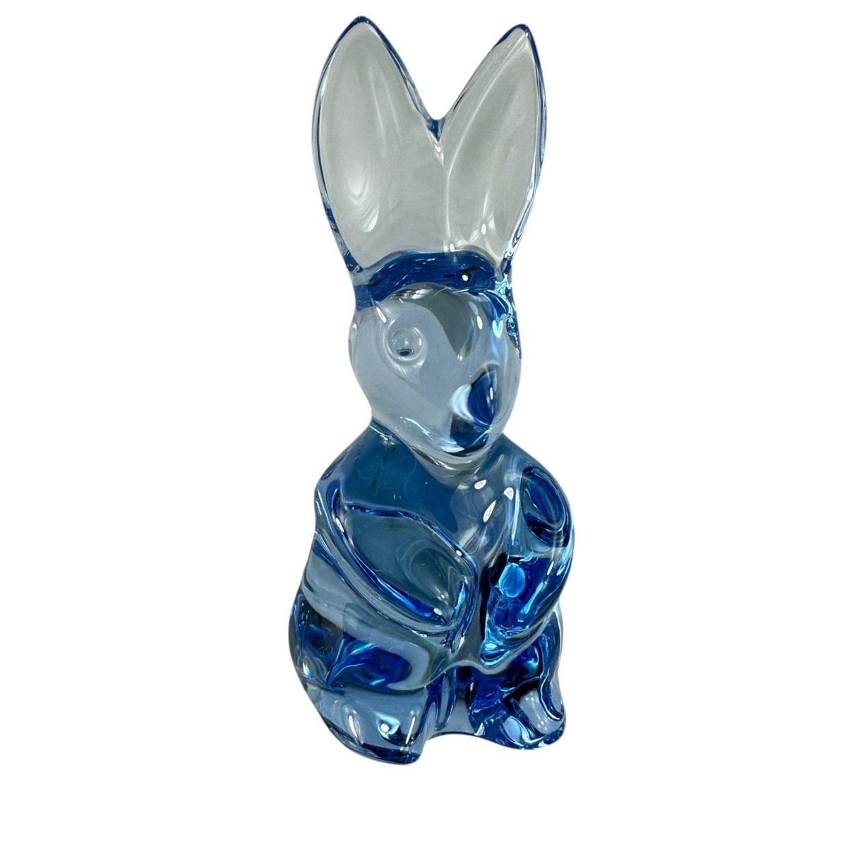 Baccarat ブルーラビット Genuine BACCARAT Crystal Spinning Rabbit Cornflower Blue | eBay