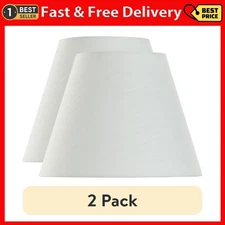 (2 Pack) Better Homes & Gardens White Textured Fabric Empire Lamp Shade