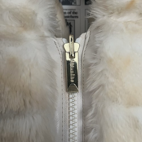 ABlanche Urban Faux Chinchilla Striped Cream Men’s Fur Hooded Bomber Jacket 3XL - Picture 3 of 7