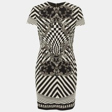Versus Versace Monochrome Printed Crepe Shift Dress L