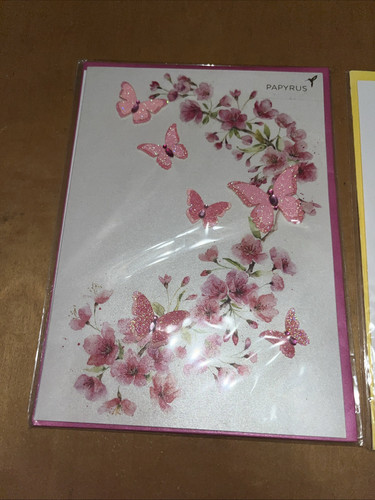 Due biglietti di auguri in papiro con buste nuovi sigillati - Foto 2 di 5